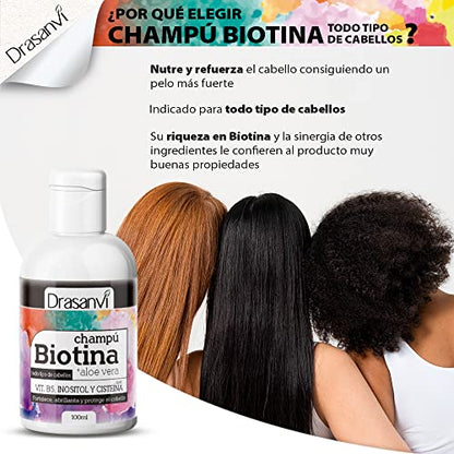 Champú Biotina y Aloe Vera 100 ml Drasanvi