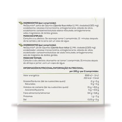 Soria Natural Captalip – NeOpuntia Opuntia-Pulver – Hilft bei der Kontrolle der Fettaufnahme – Natürliches Nahrungsergänzungsmittel – Gewichtskontrolle und saubere Ernährung – 28 Tabletten