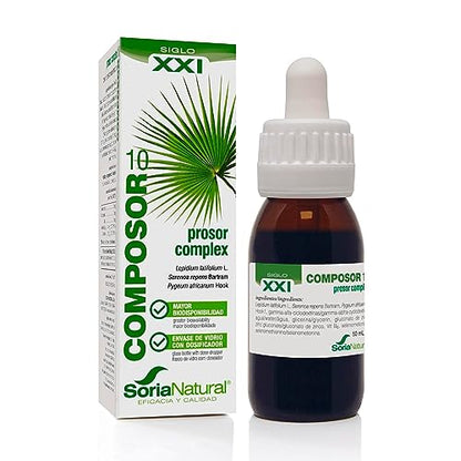 Soria Natural Composor 10 Prosor Complex – Con Rompepiedras, Sabal y Pygeum con Vitaminas y Minerales– Favorece la Salud de la Próstata - Propiedades Antiinflamatorias - 50ml