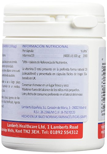 LAMBERTS - VITAMINA D3 4.000ui 120perl L8412120