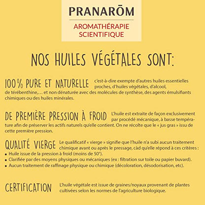 Pranarôm Aceite vegetal Borraja, obtenido por primera presión en frío de semillas y flores de borraja, conviene para el masaje cutáneo aromático, ideal como soporte de los aceites esenciales, 50 ml