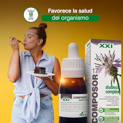 Soria Natural Composor 17 Diabesil Complex – Con Extractos de Eucalipto, Canela, Salvia, Judías Vainas, Travalera, Vitamina B3 y Cromo – Ayuda a Regular los Niveles de Glucosa - Hipoglucemiante - 50ml