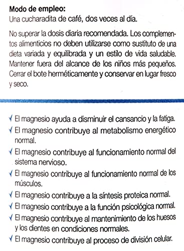 Ana Maria Lajusticia - Carbonato de magnesio – 130 gr. Disminuye el cansancio y la fatiga, mejora el funcionamiento del sistema nervioso. Apto para veganos.