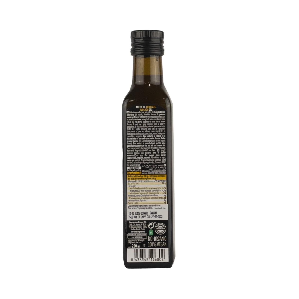 Naturgreen Aceite De Aguacate 250 Ml Bio