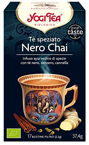 Yogi Tea – Schwarzer Chai, ayurvedischer Gewürzaufguss mit schwarzem Tee, Ingwer und Zimt – 17 Beutel, 37,4 g