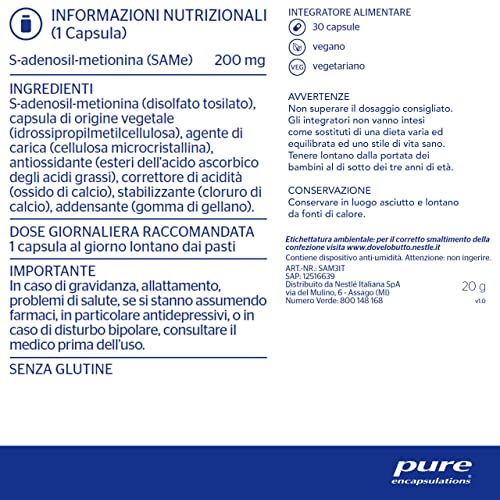 Pure Encapsulations – SAMe – Gute-Laune-Ergänzung – 30 Kapseln