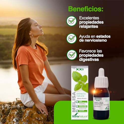 Soria Natural Melisa Extracto en Gotas – Ayuda a la relajación – Posee propiedades digestivas - 100% Natural - Ayuda en estados de nerviosismo - Frasco de 50 mL.