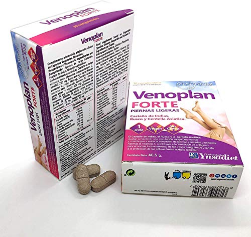 YNSADIET VENOPLAN 30 Comprimidos, Castaño de Indias + Rusco + Centella Asiatica + Vitamina C, Mejora La Circulación Para Unas Piernas Ligeras, Contra Las Varices - 1 Comprimido Al Día