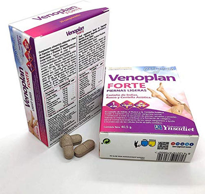 YNSADIET VENOPLAN 30 Tabletten, Rosskastanie + Rusco + Centella Asiatica + Vitamin C, verbessert die Durchblutung für leichte Beine, gegen Krampfadern – 1 Tablette pro Tag