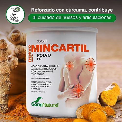 Soria Natural Mincartil Reforzado Bote - Promueve la Salud de las Articulaciones, Ayuda a la Flexibilidad y Movilidad - Nutrientes para los Huesos, Salud Ósea - Calcio, Aminoácidos - Bote de 300g