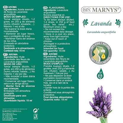 MARNYS Aceite Esencial Lavanda 100% Puro Quimiotipado 15ml