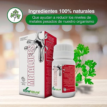 Soria Natural Metalopes – Con Clorella, Cilantro, Ácido Alfa-lipoico, Vitamina C y Selenio – Ayuda a Reducir Niveles de Metales Pesados en Organismo - 100% Natural - 120 Comprimidos de 800mg.