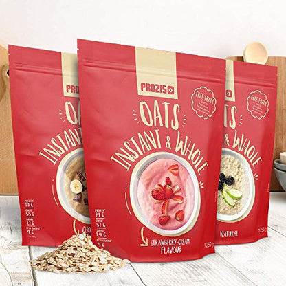 Prozis Instant Whole Oats, Fresa y Crema - 1250 gr