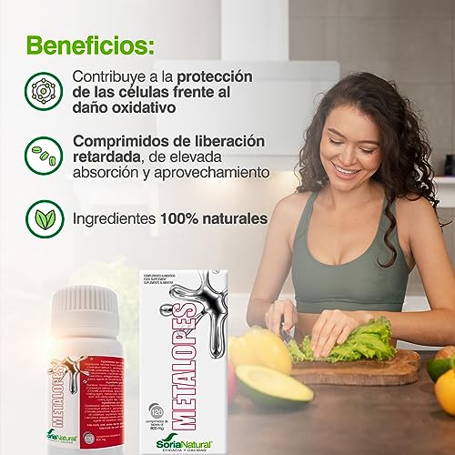 Soria Natural Metalopes – Con Clorella, Cilantro, Ácido Alfa-lipoico, Vitamina C y Selenio – Ayuda a Reducir Niveles de Metales Pesados en Organismo - 100% Natural - 120 Comprimidos de 800mg.