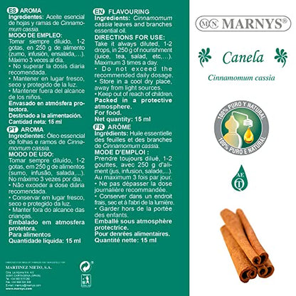 MARNYS Cinnamon Essential Oil 100% Pure Chemotyped 15ml