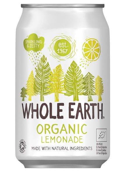 Whole Earth - Pack de 24 Bebidas Refrescantes Ecológicas de Jengibre de 330 ml - Sin Azúcar Añadido y Sin Gluten - Apta para Veganos - Elaborada con Ingredientes Naturales