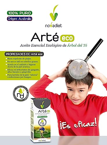 Novadiet - ARTÉ ECO 30 ML - Aceite Esencial de Árbol del Té - Ayuda en Prevención de Pediculosis, Alivio del Cuero Cabelludo, Cuidado de Piel Acnéica y más - Envase de 30 ml