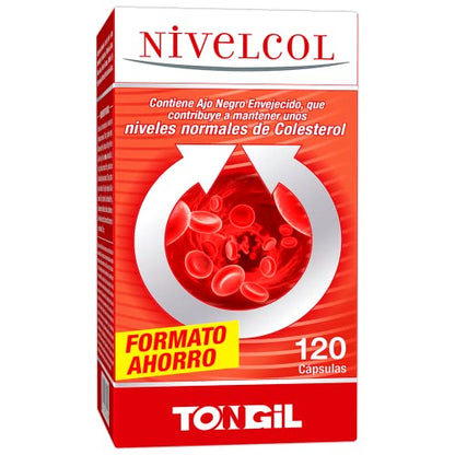 Nivelcol 120 Kapseln | Rote Reishefe, Phytosterole, Policosanol, Artischocke und schwarzer Knoblauch | Hält Ihren Cholesterinspiegel aufrecht, um den Cholesterinspiegel zu senken | Tongil sichere und wirksame Formel