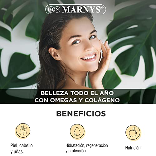 Marnys Omegas 3, 6 y 9 para Piel, Cabello y Uñas, Colágeno, Beauty In & Out, 30 Capsulas 60 g