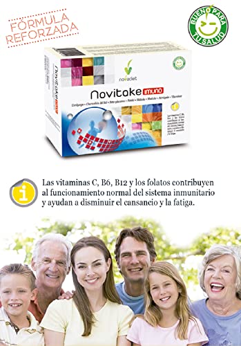 Novadiet - NOVITAKE IMUNO Viales con Vitamina C, Cordyceps, Champiñón del Sol, Reishi, Shiitake, Maitake, Astrágalo, Ayuda a Aliviar Catarros y a Mejorar las Defensas del Organismo - 20 Viales
