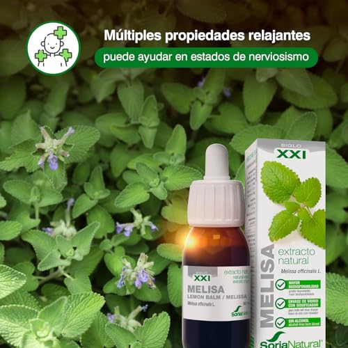 Soria Natural Melisa Extracto en Gotas – Ayuda a la relajación – Posee propiedades digestivas - 100% Natural - Ayuda en estados de nerviosismo - Frasco de 50 mL.