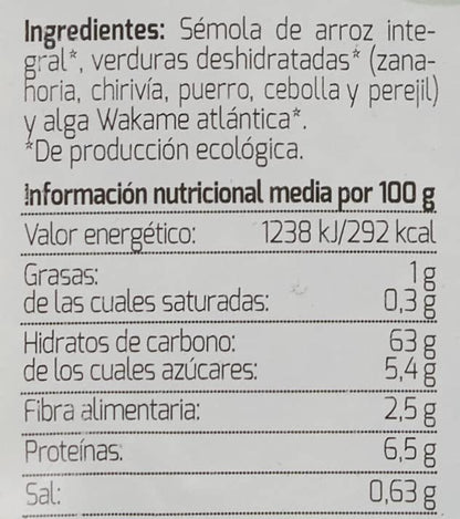 ALGAMAR Sopa DE ARROZ, Verduras Y Algas 500 G, No aplicable