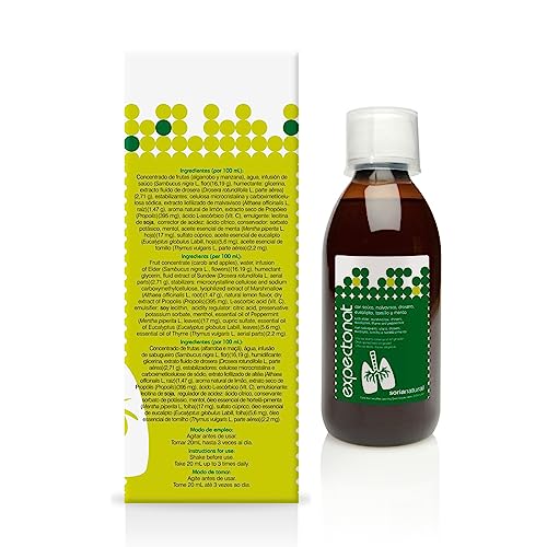 Soria Natural Expectonat Jarabe para la Tos adultos - Ayuda a expulsar la Mucosidad, Alivia la Tos, Suaviza el Dolor de garganta - Jarabe Natural con Tomillo, Drosera, Eucalipto, Saúco - Bote 250ml