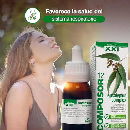 Soria Natural Composor 12 Eucalyptus Complex – Con Eucalipto, Helenio, Gordolobo, Llantén y Vitamina C – Ayuda a la Respiración - Ayuda a Despejar la Nariz en Caso de Congestión - Expectorante - 50ml