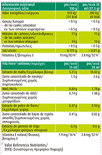 Vitaforce | Reconstituyente a base de cereales, frutas, miel y Vit. E* | 200 ml | A.Vogel, 100 mililitro, 1