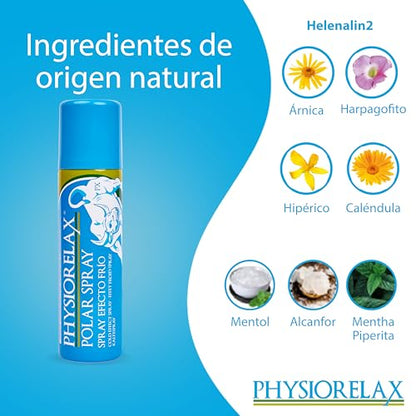 Physiorelax Polar Spray Cold Effect for Massage | Special Legs and Feet | Natural Ingredients 150 ml