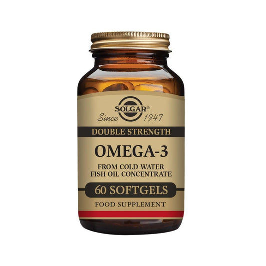 Solgar Omega 3 Doble Concentración, Aceite De Pescado Concentrado De Aguas Frías Que Aporta Epa Y Dha, 60 cápsulas, 100 ml