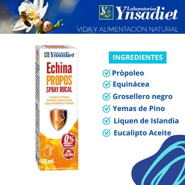 ECHINA PROPOS | Spray Bucal - 20 ml | Própoleo, Echinacea, Grosellero, Yemas de Pino | Ynsadiet