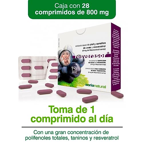 Soria Natural Resverasor Plus - Potente Antioxidante y Protector Celular - Salud Cardiovascular, Piel, Vitalidad - Caja 28 comprimidos