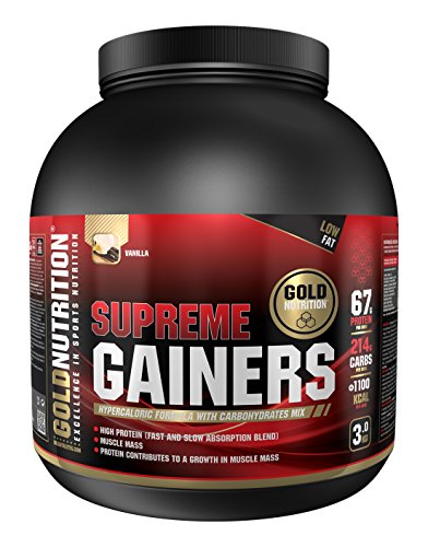 GoldNutrition Supreme Gainers Suplemento para Hipertrofia, Vainilla- 3000 gr