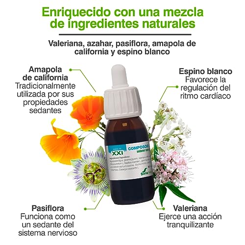 Soria Natural - COMPOSOR 05 - SEDANER COMPLEX S. XXI - Complemento alimenticio - Ayuda al descanso y relajación - 50 ml – Valeriana - Azahar - Pasiflora