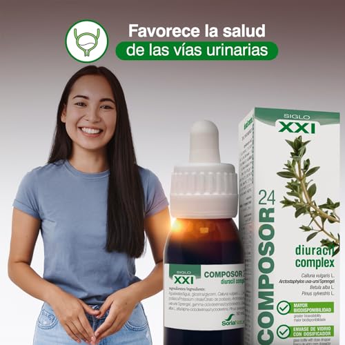 Soria Natural Composor 24 Diuracil Complex – Con Extractos de Brezo, Gayuba, Abedul y Aceite Esencial de Pino – Acción Antiséptico y Diurética - Bienestar de las Vías Urinarias - 50ml