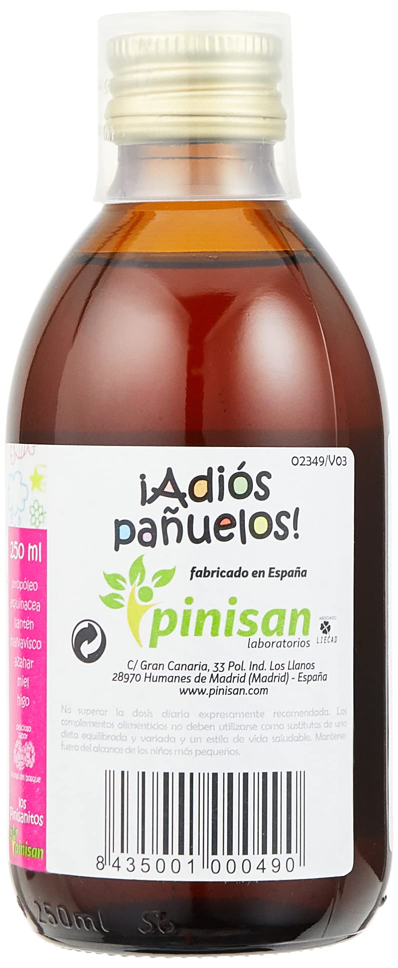 PINISANITO BYE HANDKERCHIEF CHILDREN'S SYRUP 250 ml