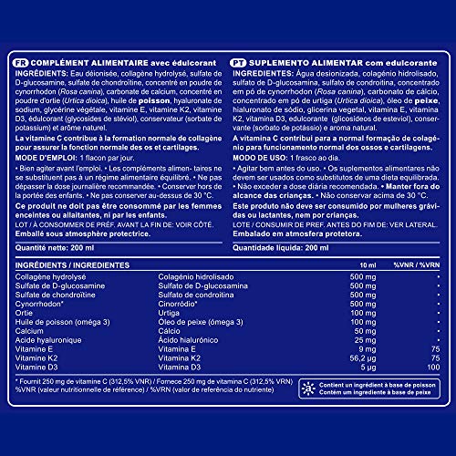 Artrohelp Forte - colágeno, glucosamina, condroitina, ácido hialurónico y vitaminas - Flexibilidad de Huesos y Articulaciones - 20 viales bebibles