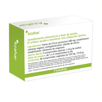 Complemento Alimenticio de Flores de Azahar - 60 Comprimidos - Ayuda a Relajarse y Descansar - Ideal para Combatir el Estrés y las Molestias - Eladiet