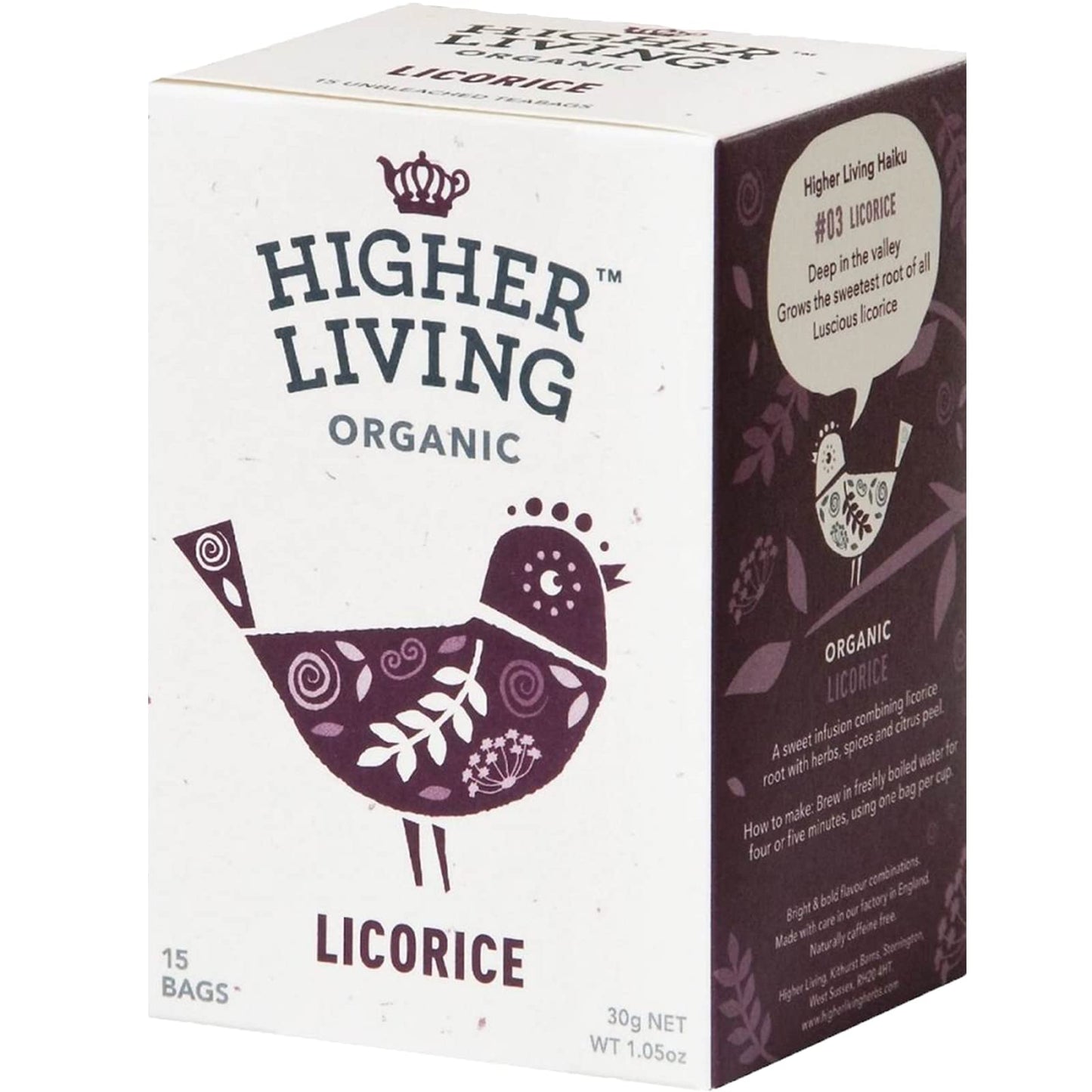 Higher Living Infusión de Regaliz, 15 Bolsitas (Bio)