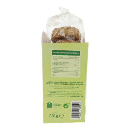 Granero Galletas Artesanas Sabor Limon Con Chia 250 Gr 250 Gramos 250 ml
