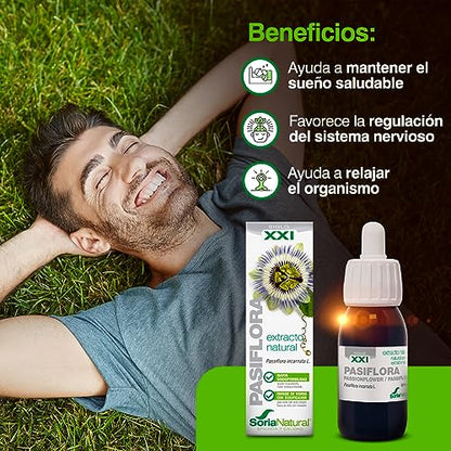 Soria Natural - Extracto Pasiflora S.XXI- Complemento alimenticio - Ayuda al descanso y la relajación - 50 ml