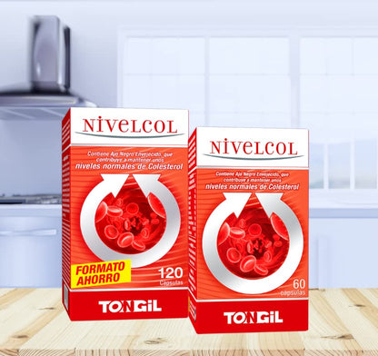 Nivelcol 120 Cápsulas | Levadura de Arroz Rojo, Fitoesteroles, Policosanol, Alcachofa y Ajo Negro | Mantiene tus Niveles para Reducir el Colesterol | Fórmula Segura y Eficaz de Tongil