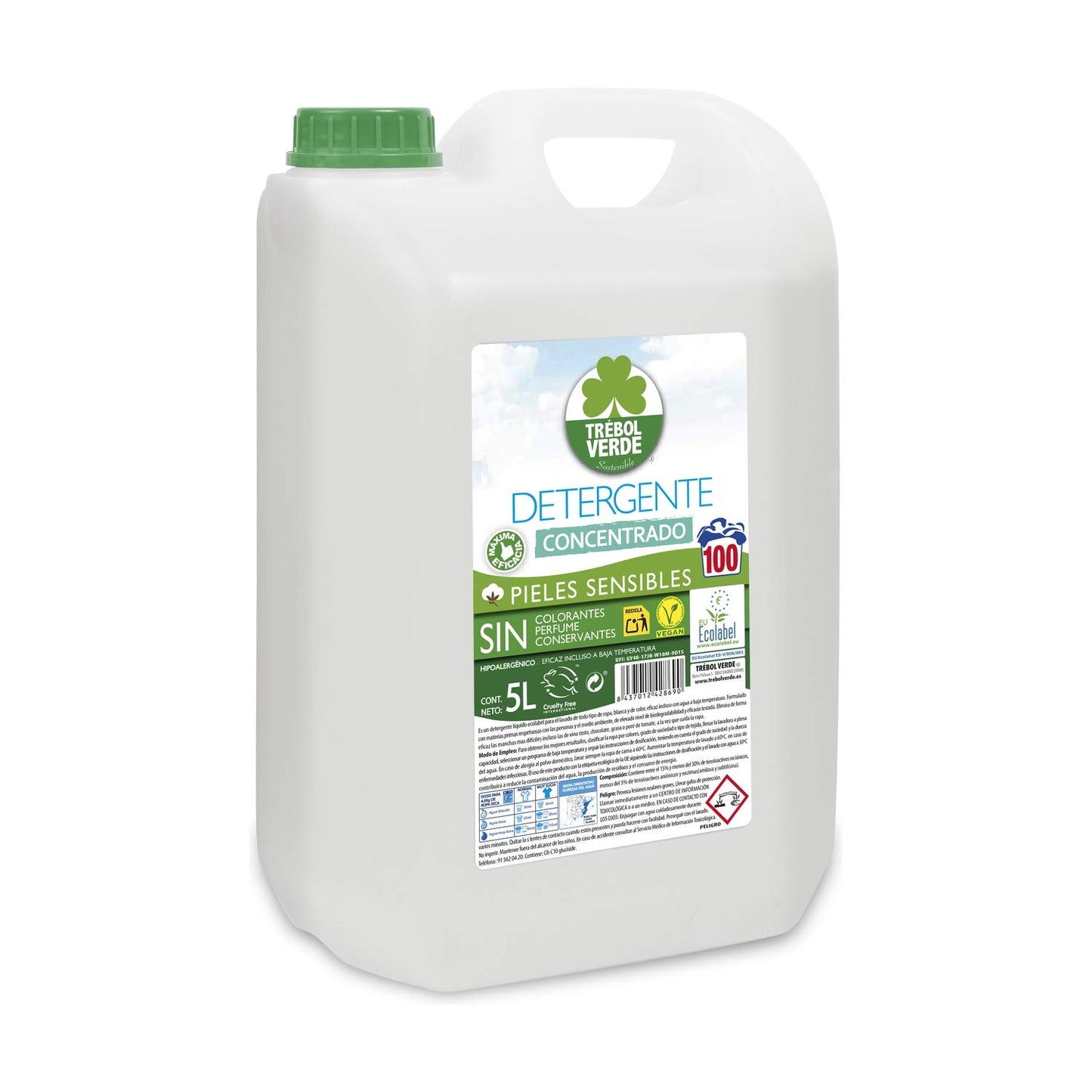 Trebol Verde Detergente Pieles Sensibles 5L 5000 ml