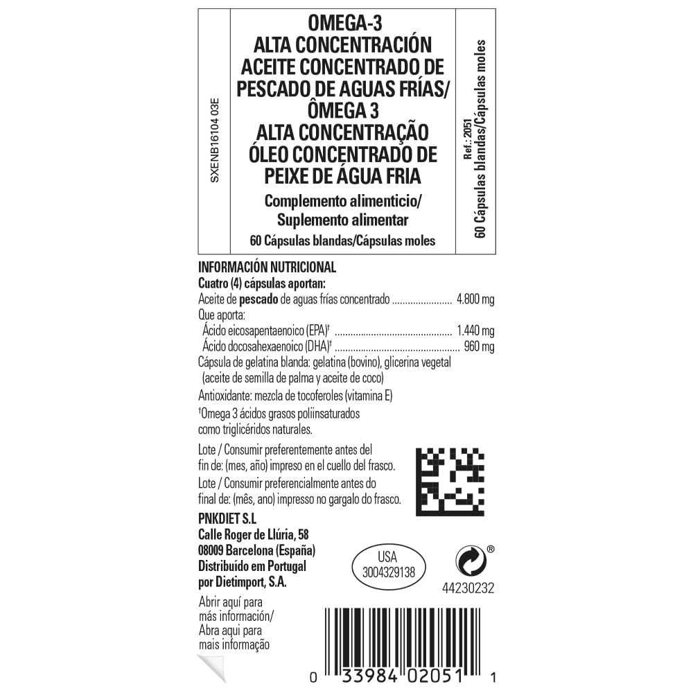 Solgar Omega 3 Doble Concentración, Aceite De Pescado Concentrado De Aguas Frías Que Aporta Epa Y Dha, 60 cápsulas, 100 ml