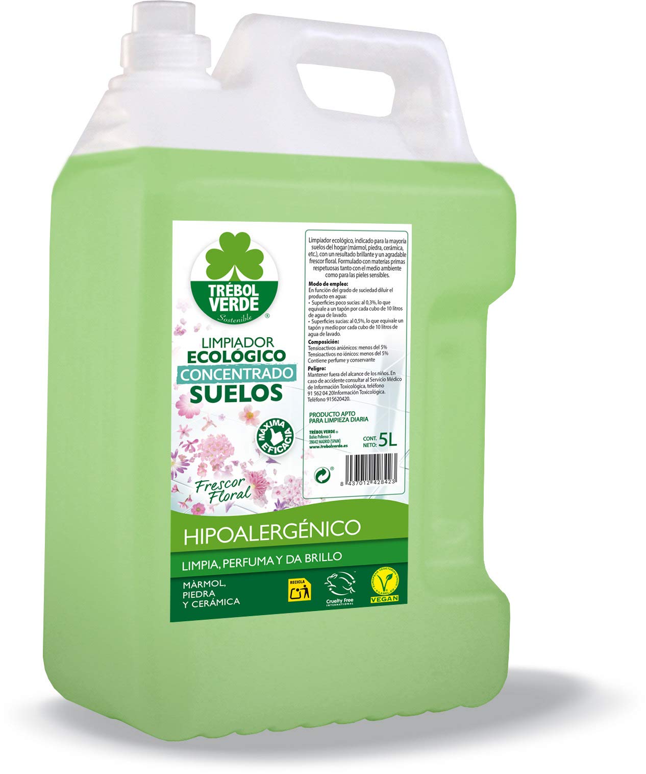 Trebol Verde Limpiador Suelos 5L 5000 ml