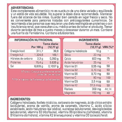 EPAPLUS Arthicare, Colágeno + Calcio + Silicio, Colágeno Hidrolizado con Calcio y Silicio, Disolución Instant Sabor Vainilla, Tratamiento 30 Días, 383g