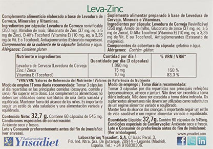 HIJAS DEL SOL Levacinc - 60 Cápsulas