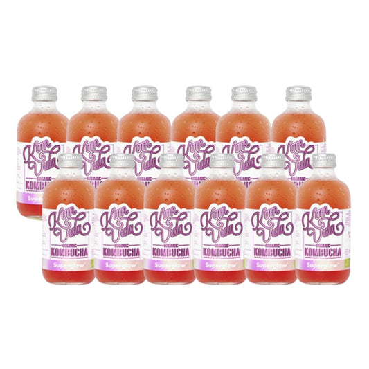 Té kombucha. Komvida. Kit sabor Superglow. 12 botellas de 250 ml. Envío en frío.