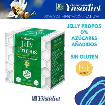 JELLY PROPOS Jalea Real con Propóleo, Echinácea, Saúco, Pelargonio y Vitamina C (20 ampollas)